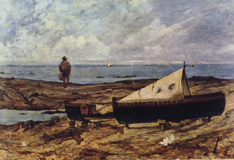 Giovanni Fattori On the Beach oil painting picture